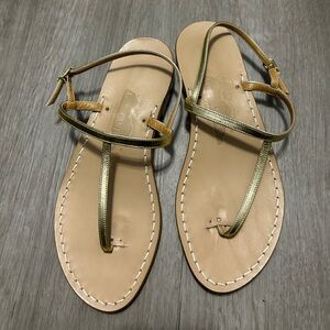 Vero Cuoio Metallic Gold and Tan Sandals